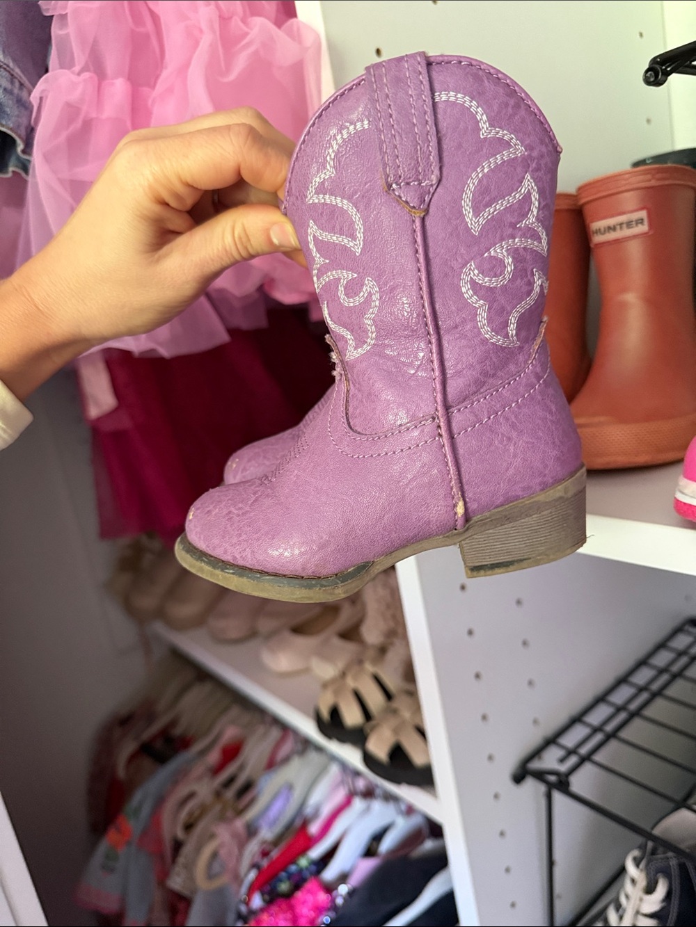Kids Purple Western-Style Boots